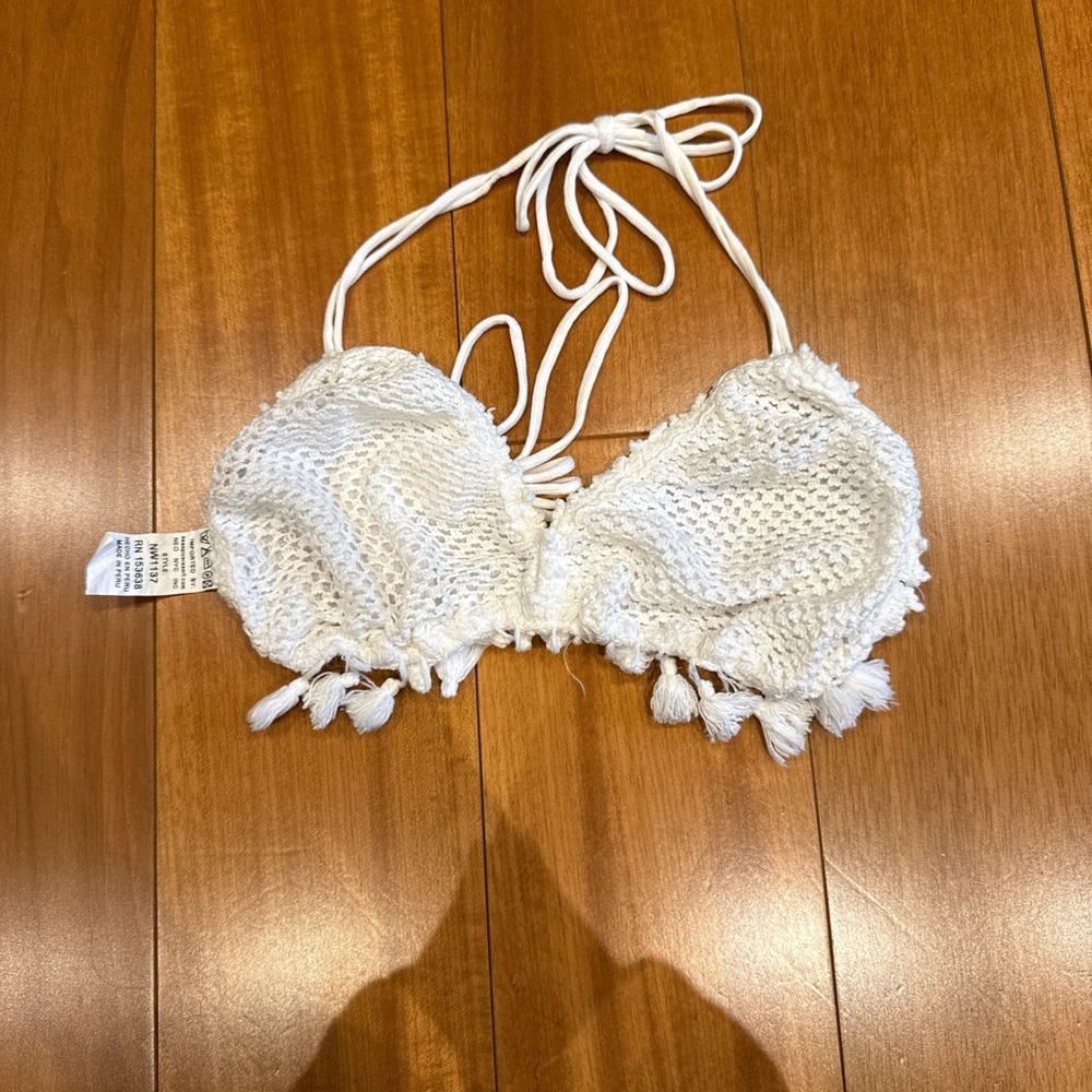 Elegant White Tassel Bralette
